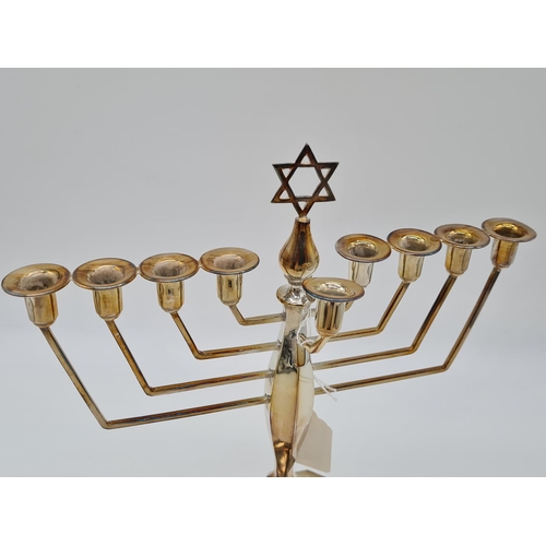 567 - 1970s silver minorah 301.8grams 27cm tall.