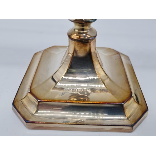 567 - 1970s silver minorah 301.8grams 27cm tall.