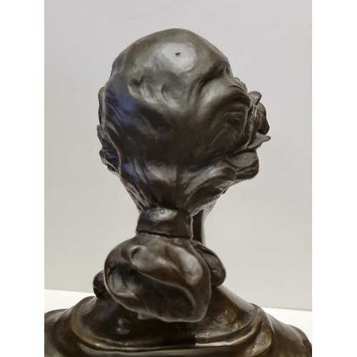 648 - A Vintage Art Nouveau Style Bronze Bust of a Beautiful Young Girl with Flowers in her Hair. Made of ... 