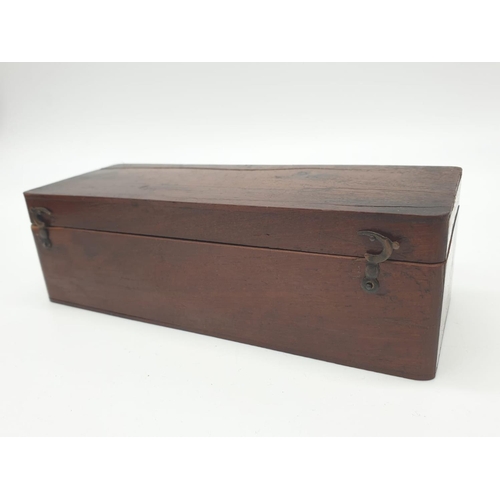 555 - 2x wooden Victorian instrument cases, 17 x 6cm