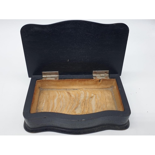 559 - Early Victorian ebony writing set, 25 x 17cm