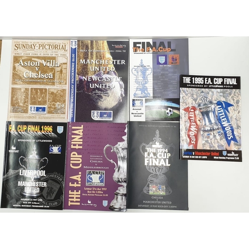 8 - F.A. Cup Final Programs from 1963 - 2000 including the 1993 replay & 1996 which are very rare.