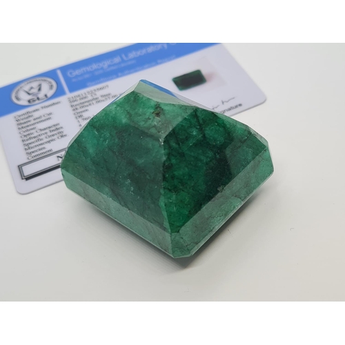 116 - 599ct Rectangular shaped emerald gemstone