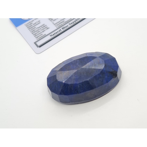 123 - 330ct Oval shaped blue sapphire gemstone