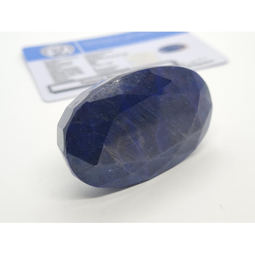 123 - 330ct Oval shaped blue sapphire gemstone