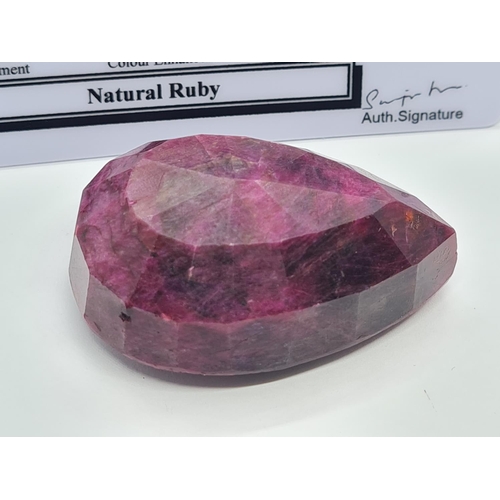 130 - 353ct Pear shaped ruby gemstone