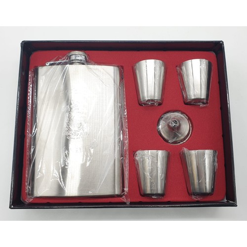 271 - Royal Marine Engraved Hip Flask Set.