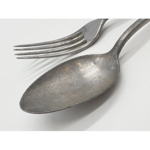 158 - WW2 Waffen SS Fork & Spoon from the Guards Canteen, Buchenwald.