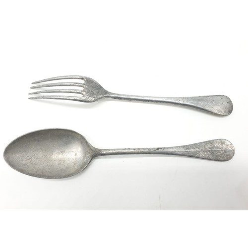 158 - WW2 Waffen SS Fork & Spoon from the Guards Canteen, Buchenwald.