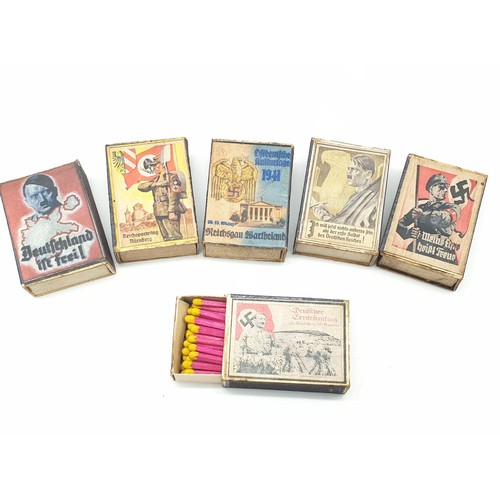 181 - 6 x WW2 Match Boxes with contents