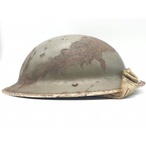 58 - WW2 British “Tommy” Helmet & Liner with painted insignia of the 50th Northumbrian Infantry Division.... 