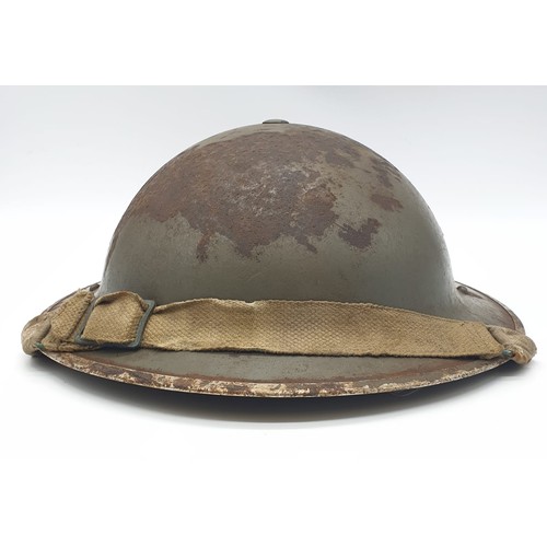 58 - WW2 British “Tommy” Helmet & Liner with painted insignia of the 50th Northumbrian Infantry Division.... 