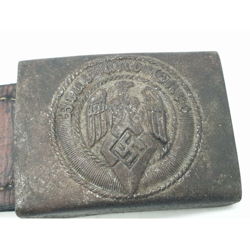 161 - WW2 Hitler Youth Buckle and Tab Dated 1937