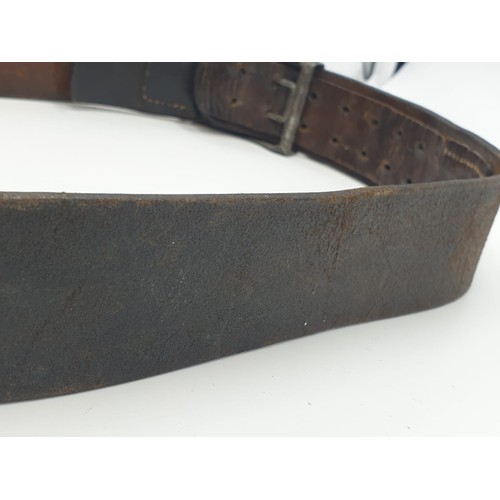 25 - WW2 German Army Leather Belt & Buckle.