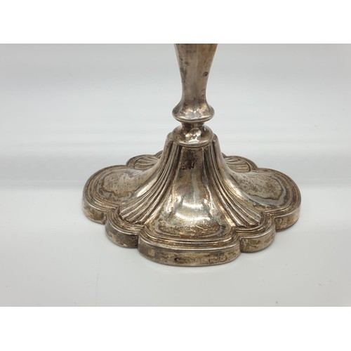 135 - Victorian silver menorah hallmark Birmingham 1863 273gm 23cm tall, 26cm wide.