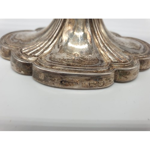 135 - Victorian silver menorah hallmark Birmingham 1863 273gm 23cm tall, 26cm wide.