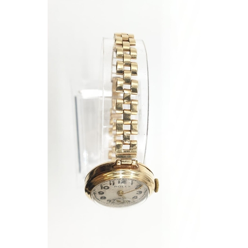 108 - Ladies vintage Rolex watch with original Rolex 9ct gold strap 1920s/30s model, weight 15.6g and 22mm... 