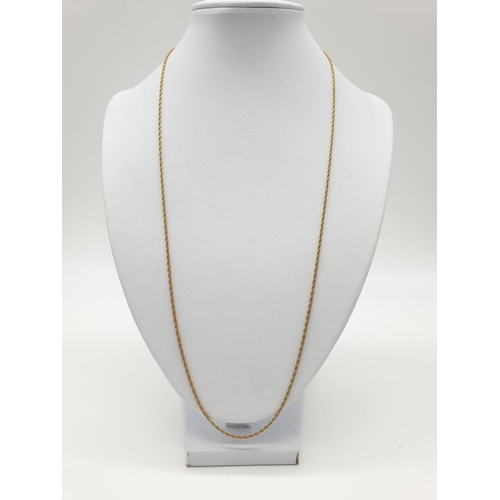 552 - 10ct gold chain, weight 3.4g and 60cm long approx