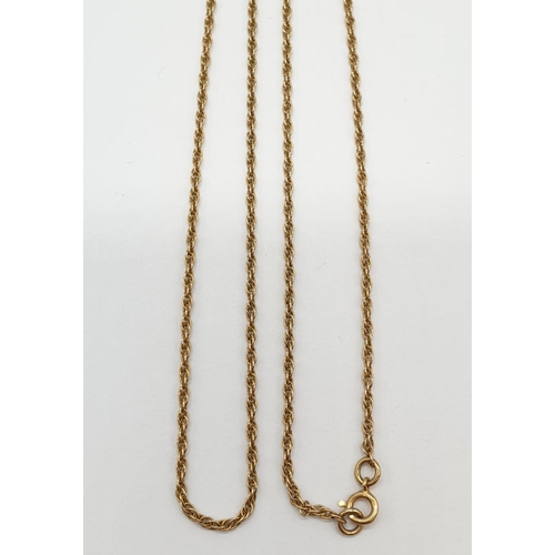 552 - 10ct gold chain, weight 3.4g and 60cm long approx