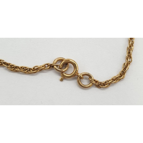 552 - 10ct gold chain, weight 3.4g and 60cm long approx