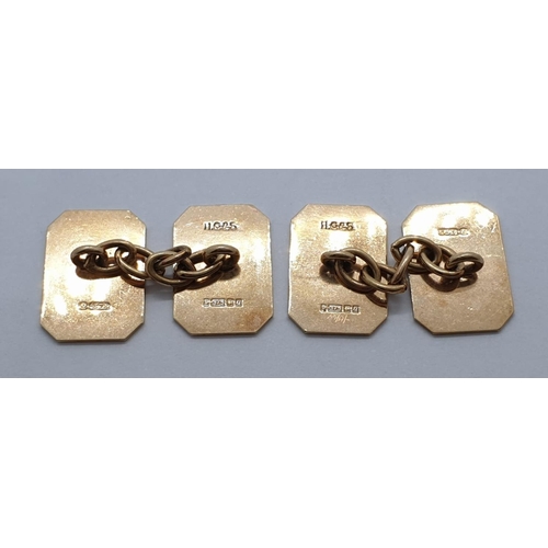 145 - A pair of 9ct Gold cufflinks dated 1971, 4.2g