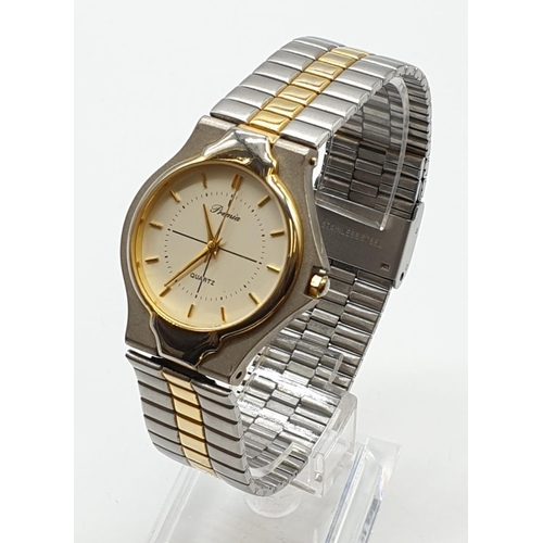 147 - Ladies Bimetal Premia watch. Face width 3cm.