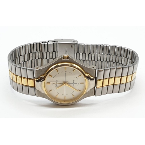 147 - Ladies Bimetal Premia watch. Face width 3cm.