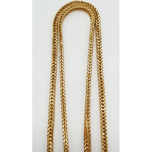 219 - 22ct Gold rope chain , Weight 18.9g, 24.5cm long. A/F.