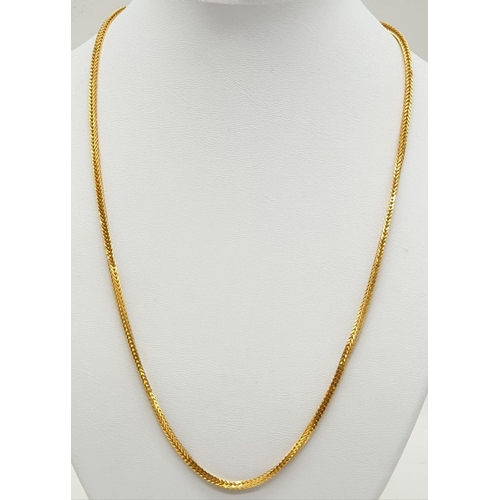 219 - 22ct Gold rope chain , Weight 18.9g, 24.5cm long. A/F.