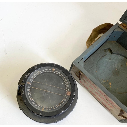 188 - WWII Type PSM Aviation Compass, Original Box and Carrying strap.