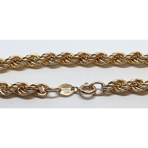 104 - 9ct Yellow gold rope bracelet. Weight 3.8g, Length 9cm.