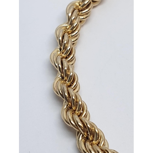 104 - 9ct Yellow gold rope bracelet. Weight 3.8g, Length 9cm.