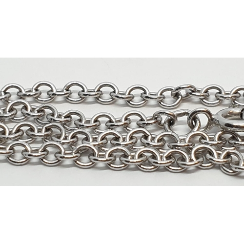 121 - 9ct White gold belcher bracelet. Weight 2.8g, 9cm long.