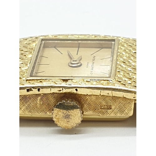 116 - Vintage Patek Philippe 18ct solid gold ladies watch, manual wind 18mm case, length 15.5cm , weight 5... 