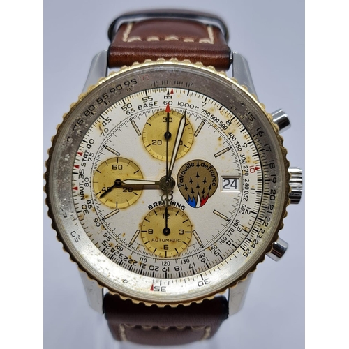 69 - Breitling Navitimer gents watch automatic with leather strap, 40mm case.