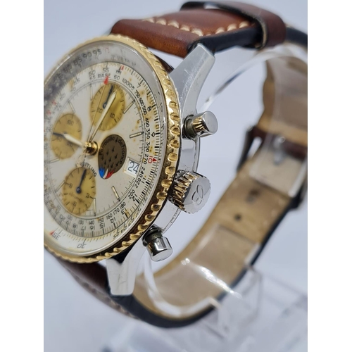 69 - Breitling Navitimer gents watch automatic with leather strap, 40mm case.