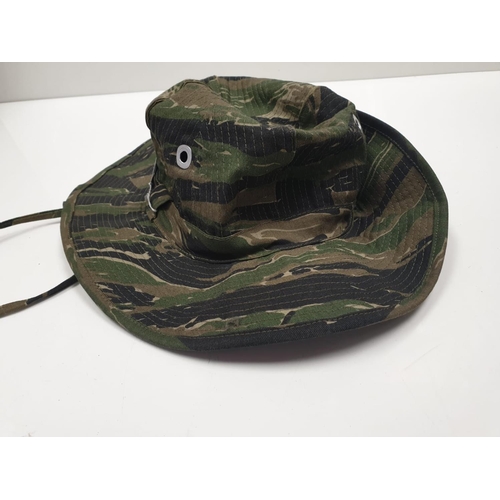 106 - Vietnam War Era. Wide Brim Tiger Cam Boonie Hat. In Country Made.