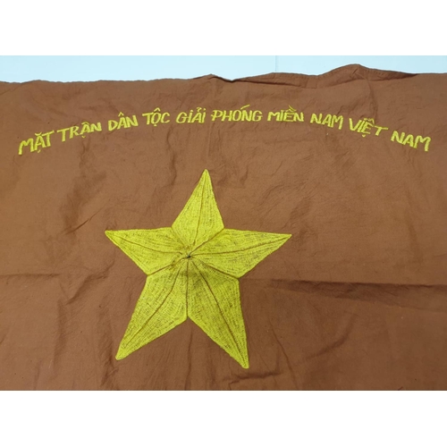 119 - North Vietnam National Liberation Front Victory Banner-Nha Trang 1967.  60 x 77cm