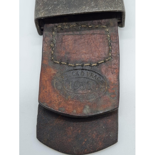 137 - WW2 Hitler Youth Buckle & Tab dated 1937.