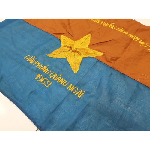 177 - Vietcong Victory Banner Quang Ngai-1968/69 80x60cm.