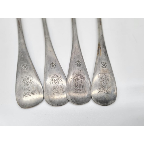 37 - WW2 German 3rd Reich 2 x Forks and Spoons from a munition factory canteen.