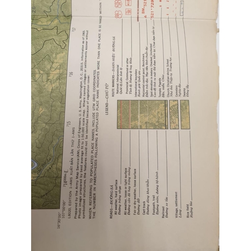 47 - Vietnam War Era US Military Pictograph Jungle Map & Compass. Both dated 1965.