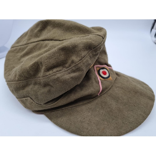 7 - WW2 German 3rd Reich Africa Corps Enlisted Mans-NCO’s M40 Overseas Cap. Makers mark inside. Size 57.