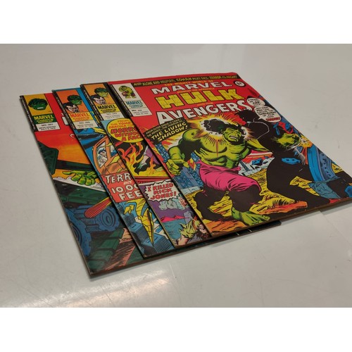 9 - 4 x Marvel comics. The Mighty World of Marvel Starring the Incredible Hulk. Dating from 1976 - 1978.