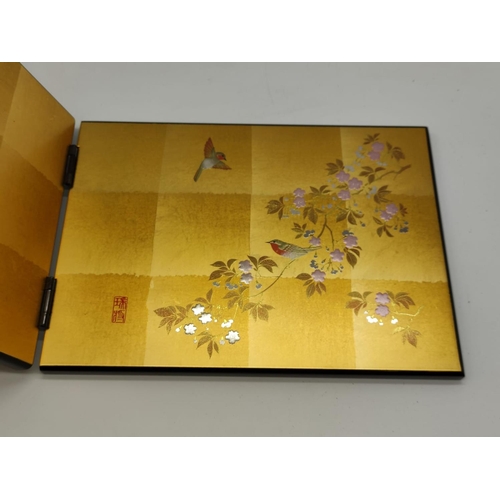 103 - A Japanese Hakuichi Gold-Leaf Folding Clock. unused, New in Box.