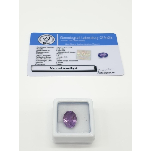 173 - 2 Gem Stones GLI CERTIFIED and a dressed silver Ring:

5.40ct natural amethyst
5.15ct natural hasson... 