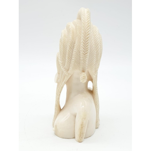 176 - Ivory bust sculpture of African lady - circa 1930. Height 14cm.