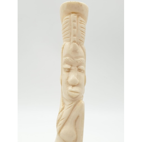 177 - Carved bone sculpture of African Water-Bearer. Height 18cm.