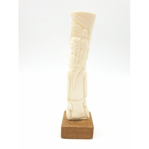 177 - Carved bone sculpture of African Water-Bearer. Height 18cm.