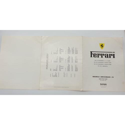 159 - Original 1960's Ferrari Brochure including prices.